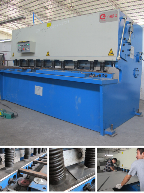 Hydraulic tilting plate shears